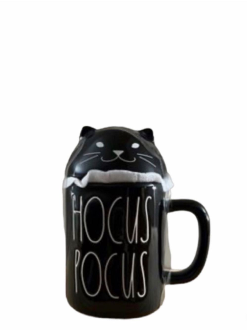 NEW Rae Dunn Halloween Hocus Pocus Mug With Cat Topper 🐈‍⬛